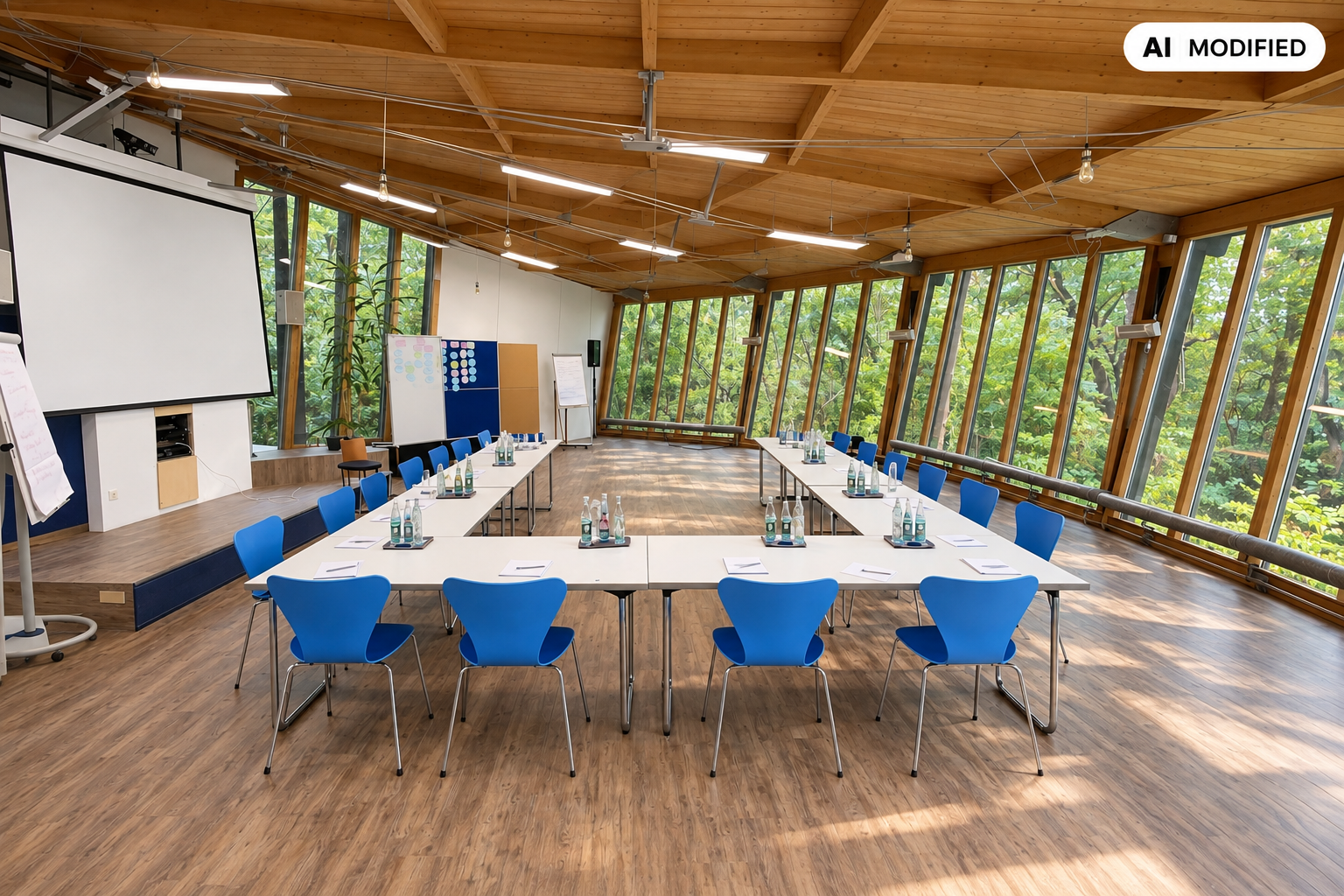 Seminarräume in Wuppertal – Seminarraum Muschel in Workshop- oder Carree-Bestuhlung